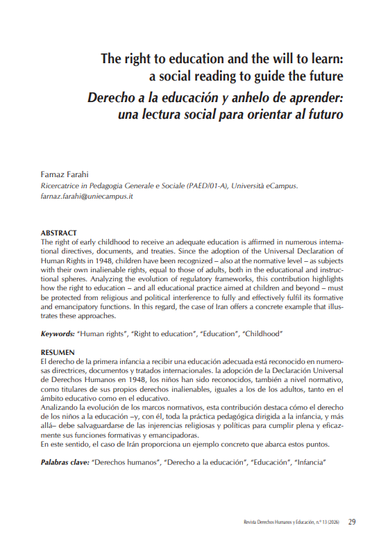 Derecho a la educación y anhelo de aprender